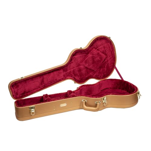 Crossrock Super Jumbo Acoustic Guitar Case for Gibson SJ-200 | Luxury Gold Finish, Reinforced Archtop, Security Lock, Hidden Storage – Designer Series(CRW520SBLG)