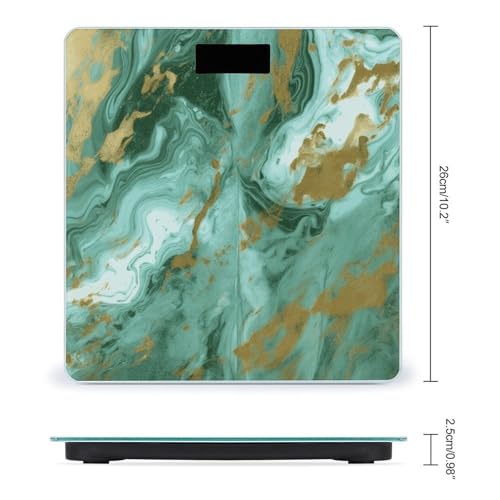 Báscula digital de baño green gold marble con pantalla LCD miniatura 2