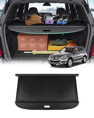 Image of Powerty Retractable Cargo Cover for 2008-2015 Merecedes Benz GLK-Class-Canvas Texture Trunk Cover Privacy Screen Rear Security Shade for GLK Accessories