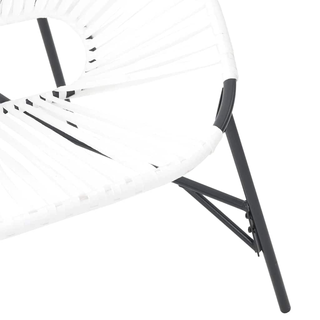 Poltrona Sedia Uovo Giardino in Polyrattan Nero Bianco Resistente UV Durevole Struttura Acciaio Seduta Comfort Rilassante per Esterno Terrazza Giardino 110 kg