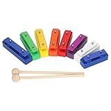 aqxreight Xilófono de 8 Notas, Instrumento de Percusión Educativo Colorido con 8 Teclas de Metal, 2 Mazos para Aprendizaje Preescolar y Nombres Estándar, Se Producen Xilófonos que Tienen Diferentes