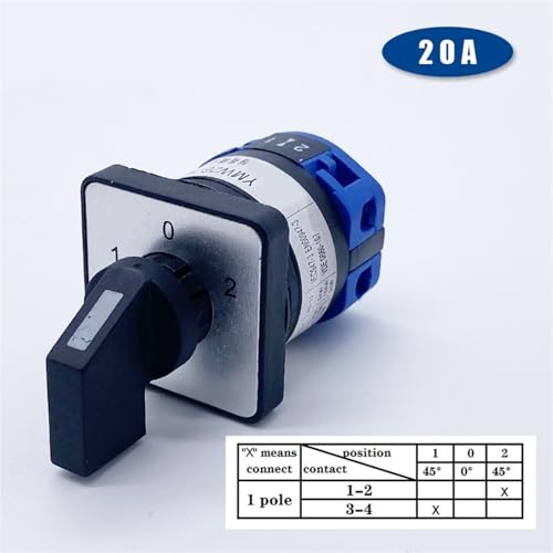Commutateur à came rotatif de transfert 10A LW26 inverseur de source 1-0-2 - 2