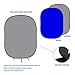 Fovitec Gray and Chroma Key Blue Muslin Pop-Up Collapsible Backdrop 5'x6.5' for Portrait and Headshot Photography, and Green Screen Video Conferencing