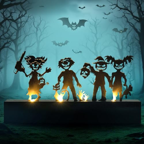 HUYIENO Halloween Table Decor Led Lights Silhouette Decoration Metal...