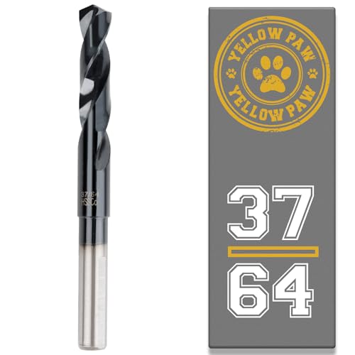 37/64 Inch Drill Bit for Metal - Industrial Grade M35 Cobalt Titanium Aluminum Nitrite - 37/64 Diameter & Total Length of 6 with Working Length of 3 Easily Drill Into Metal Steel & Aluminum
