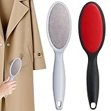 BaZuyunMd 2 Stück Fusselbürste, Doppelseitige Kleiderbürste für Tierhaare und Flusen, Flusenentferner und Wollwalk Bürste, Schwarz, Graublau, Für Kleidung, Möbel und Autositze