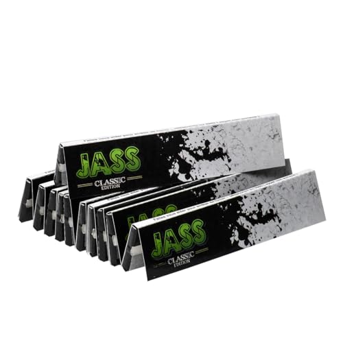 Lot de 10 carnets de feuilles à rouler Jass King Size Slim Classic Edition.
