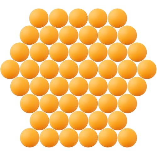 40MM Ping Pong Balls, 50 or 80 Pack Assorted Colored Tennis Balls Multi Color Plastic Balls Fun Beer Ping Pong Balls Bulk for Beer Pong Balls, Arts and Craft, Party Decoration, Cat Balls(50pcs-Orange)