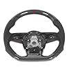 Klanata Carbon Fiber Steering Wheel with Nappa Perforated Leather, Flat Bottom D Shape Design – Fit for Audi B9 S4 S5, RS3 RS4 RS5 2017+