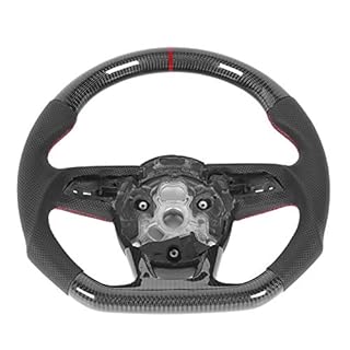 Klanata Carbon Fiber Steering Wheel with Nappa Perforated Leather, Flat Bottom D Shape Design – Fit for Audi B9 S4 S5, RS3 RS4 RS5 2017+