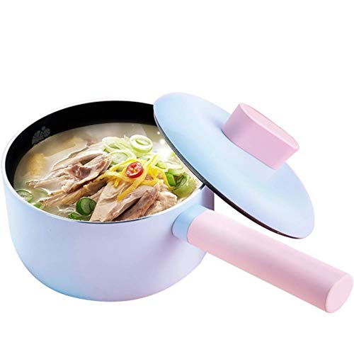 Saucepan Milk pan Professional Painted Sauce Pan with Lid, Small Milk Pan for Home Kitchen Restaurant Cooking, Easy Clean Special Design,Blue Frying Pan