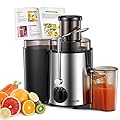 Centrifuga Frutta e Verdura FOHERE 400W Estrattore di Succo a Freddo con Bocca da 65mm, 3 Velocità di Regolazione, Spazzola Inclusa, Facile da Pulire, Acciaio Inossidabile Senza BPA