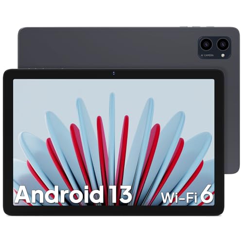 ApoloSign Tablet 10.1 inch Android 13 Tablet PC with Octa-core,8(4+4) GB RAM+64GB ROM,1 TB TF Card Expandable, WiFi, BT 5.0,Dual Camera, IPS Full HD Display,Kids Friendly Design (Gray)