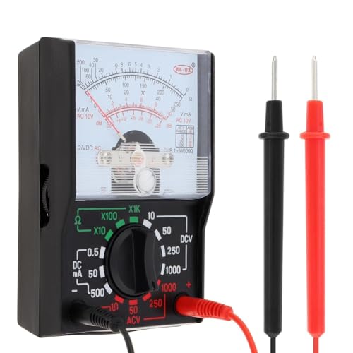 Sirxlevcy Multímetro, Voltaje CA/CC 1000 V Voltímetro Amperios Voltios Ohmios Medidor de Voltaje con Cables de Prueba y Batería Incluida