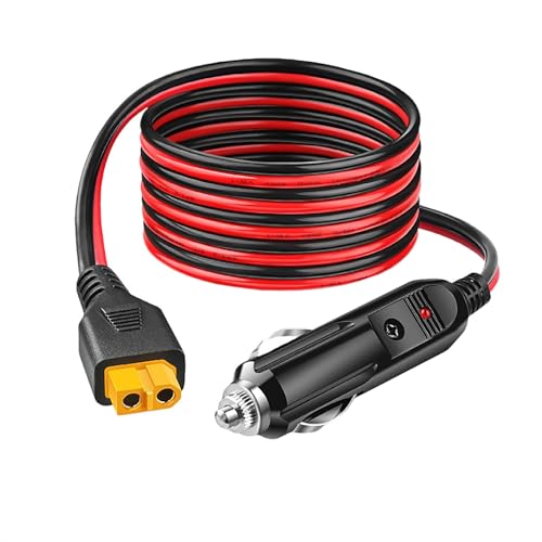 TRkin 車載シガーソケット充電ケーブル シガーソケットからXT60ポート 12V 24V車載充電器 1.5m ポータブル電源充電用ケーブル メスコネクタ 自動車部品対応