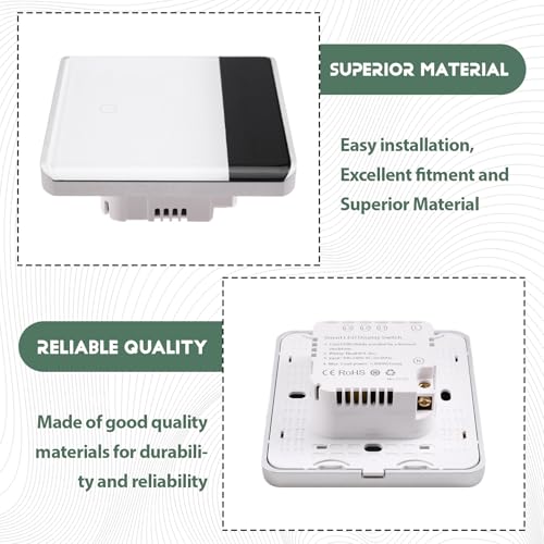 Interrupteur tactile Tuya Zigbee 3.0 commande LED verre blanc EU Plux - 4