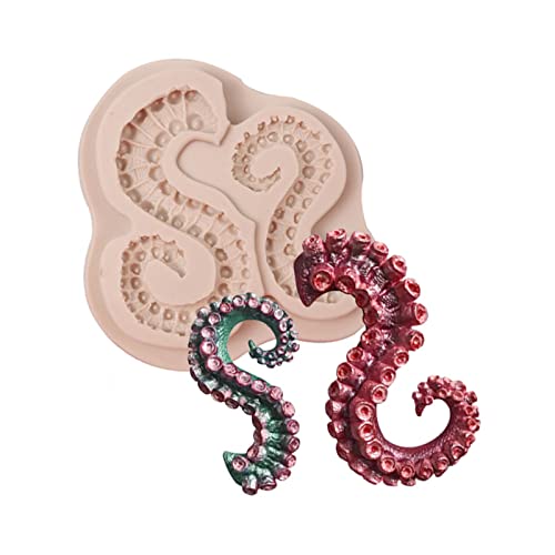 Miniatura 5 de Awesomeonei Pulpo Tentáculos Forma Molde De Silicona Molde De Dulces De Chocolate Fudge Molde De Postre Molde De Yeso De Resina De Arcilla Molde De Yeso Reutilizable Gris Antiadherente