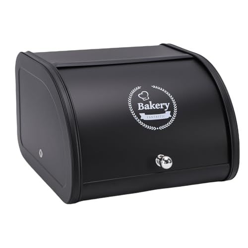 Qcwwy Scatola Portapane da Appoggio Scatola Portapane Coperchio Scorrevole Contenitore per Rotolo di Pane in Acciaio Al Carbonio per Dispensa Camera da Letto Organizzatori di Organizzazione