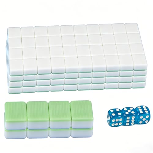 Juego de Fichas Mahjong en Blanco Verde 166 Piezas