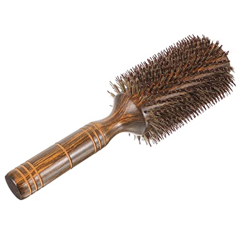 PATKAW Rollo Peine rizador de cerdas de cerdo secador de pelo cepillo de pelo redondo para mujer rizo pinceles redondos detangler brush cepillo para secar el cabello cepillo desenredante