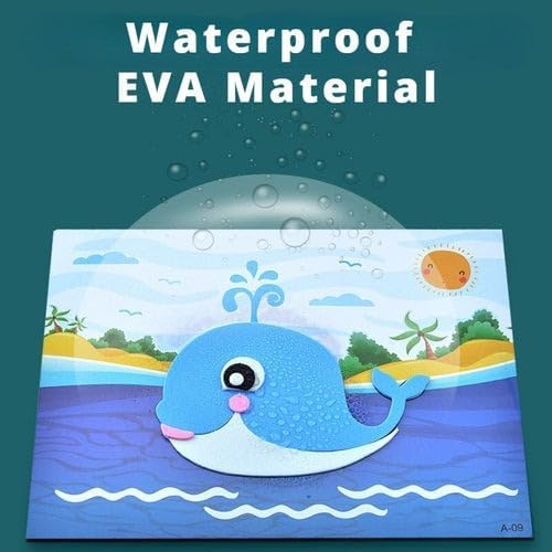 Image of TINY TOYS CO DIY Art & Craft Kits for Boys /Girls 4-8years Old Mess Free No Glue,No Scissors Art Kits, Fun Activity Drawing for Child (3D EVA Sticker Art)