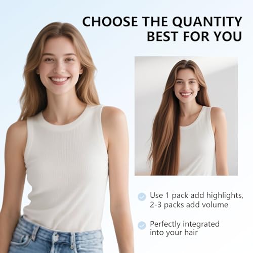 Image of COOKAYU Clip in Hair Extensions Human Hair, 8 /60 Ash Brown to Platinum Blonde Ombre Real Hair Extensions Clip in Human Hair, 14inch 120g 7Pcs