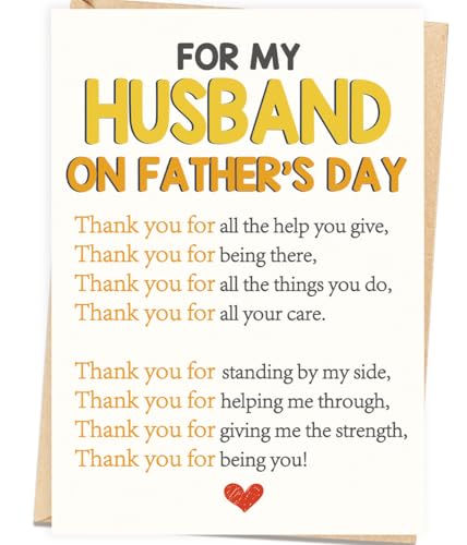 Abeletree Romantic Fathers Day Card Gifts for Husband Funny Husband Fathers Day Card from Wife Happy Fathers Day Decorations