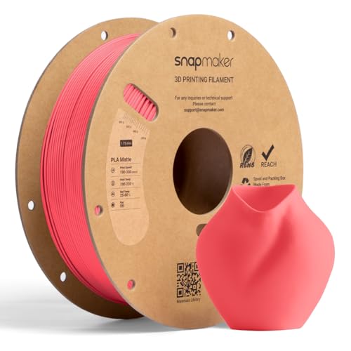 Image of Snapmaker Matte PLA Filament 1.75mm, RFID 3D Printer Filament for Snapmaker U1, Dimensional Accuracy + /- 0.02mm, 300mm /s High Speed Printing Clog-Free for Most FDM Printers,1kg(2.2lbs) Watermelon Red