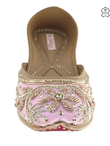 Image of Fulkari Women's Murraya Genuine Soft Leather Juttis | Bite and Pinch Free Jutis | Punjabi Jutti For Ladies | Bridal Ethnic Stylish Mojari Flats For Girls |
