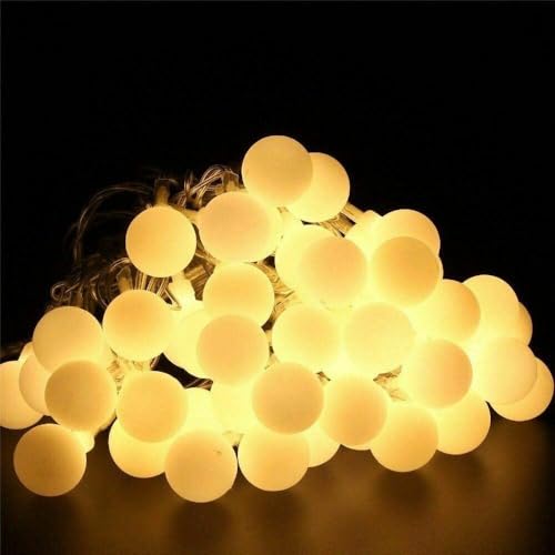 Home Supplies Direct HSD LED Berry Lights Battery Operated Timer Outdoor Fairy Xmas Festive Ball String Christmas Party Display Glow (Warm White (100 LED - 6.9M))