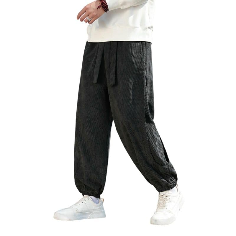 Pantalon de jogging velours homme coupe ample fuselée - 2