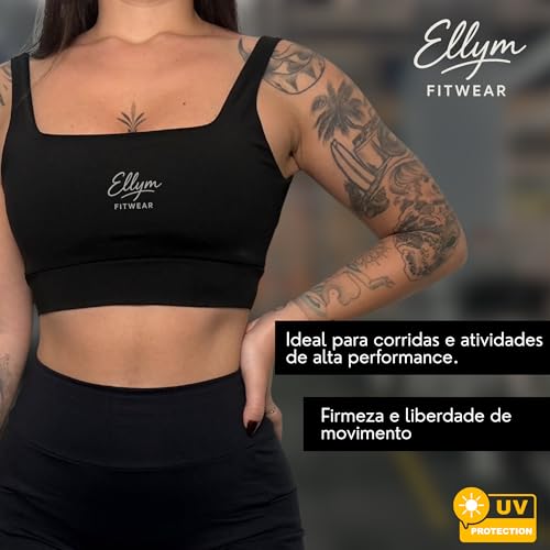 Top Fitness com Suporte e Conforto para Corrida ELLYM FITWEAR Alças Largas e Comprimento Maior (BR,