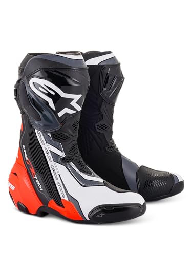 Alpinestars Supertech R Motorcycle Boots, black/white, 44