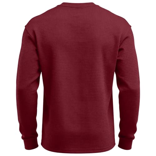 Waffle Knit Game Day Sweatshirt Workout Crew Neck Sweatshirt for Mens - image 3