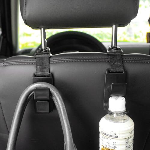 Rdxcv 2 PCS Car Seat Headrest Hook, Strong Auto Seat Back Storage Hook Headrest Hanging Organizer, Vehicle Seats Hanger Holder Universal for Purses Handbags Groceries Bags