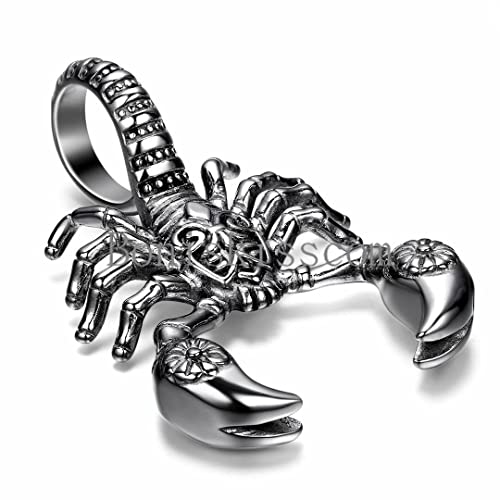 The Scorpion King Stainless Steel Scorpio Men's Boy's Pendant Necklace Silver