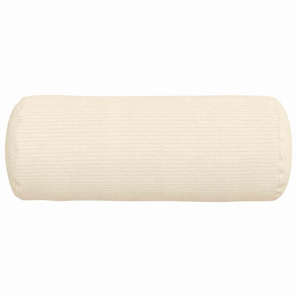 Poduszki bolster, 2 sztuki, kremowe, Ø 15 x 40 cm, materiał sztruksowy, wypełnienie poliestrowe, zdejmowana poszewka do salonu, jadalni, sypialni