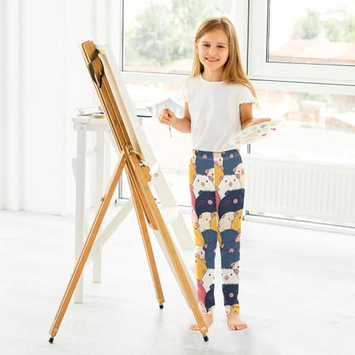 ALAZA Girls' Leggings Children's Yoga Pants Skinny Printed Dance Cavy Colorful Guinea Pig Comfortable 4T4