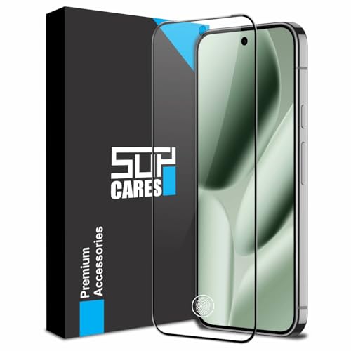 Image of SupCares Tempered Glass for Google Pixel 9 Pro XL and Google Pixel 10 Pro XL (6.8 Inch) With Installation Kit | 9H Edge to Edge Screen Protector | Black