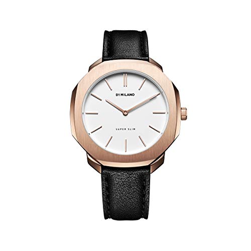 D1 Milano Orologio Unisex SSPL04, Quarz, Cassa Acciaio Rosa, Cinturino In Pelle Nera, Analogico - 4