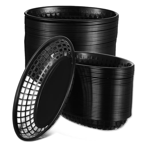 HOFURME 50 Pack Plastic Fast Food Baskets for Serving, Hot