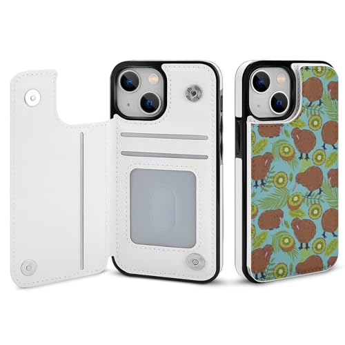 iPhone16Plus用ケース カバー 手帳型 キウイ キーウィ 鳥 トリ フルーツ アイフォン16Plus用 カード収納 横置きスタンド機能 全面保護 Case