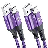 Cavo USB C Ricarica Rapida [2 Pezzi 1M+2M] Cavo USB Tipo C 3.1A USB A a USB C Nylon per i Phone 17 16 15 Pro Max,Galaxy S26/S25/S24/S23/S22 a S8,Note20,M31,A72,A71,A54,A52,LG,Xiaomi,Huawei,Pixel