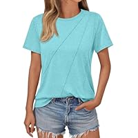 AUTOMET Womens Summer Tops Workout Shirts Beach Vacation Outfits Business Tshirts Dressy Fashion Spring Clothes 2025 Auqa XL