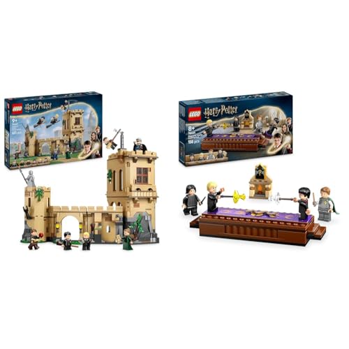 LEGO Harry Potter Hogwarts Castle: Flying Lessons + Dueling Club Playsets Collectible Minifigures Draco Malfoy, Severus Snape & Professor McGonagall 76447 + 76441