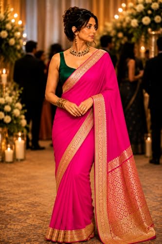 Image of Women's Glory Banarasi Satin Silk Saree for Women.