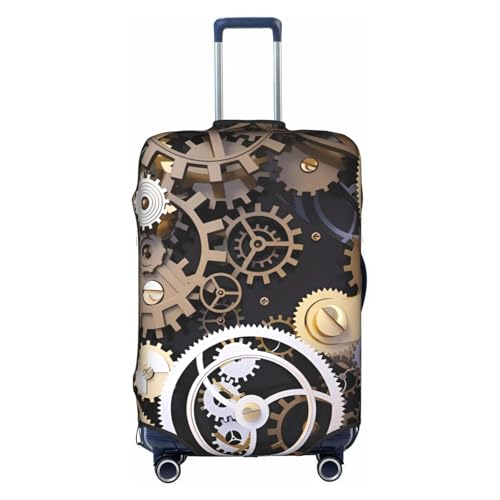 Steampunk Mechanical Gears Suitcase Covers for Luggage, Dustproof Anti-scratch Wheeled Case Cover, Washable Protector Fits 22