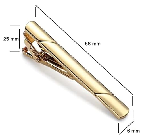 لينغيهر مشابك ربطة عنق للرجال، اسود وذهبي وازرق ورمادي وفضي لربطات العنق العادية، افكار هدايا صندوق فاخر (تصميم انيق)