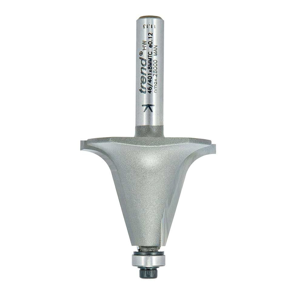 Trend frez spiralny down-cut z łożyskiem, trzpień 1/2", Ø12,7 mm | Do czystego frezowania w dół, prowadzenie na łożyskach, pełny węglik wolframu; S55/5LHX1/2STC