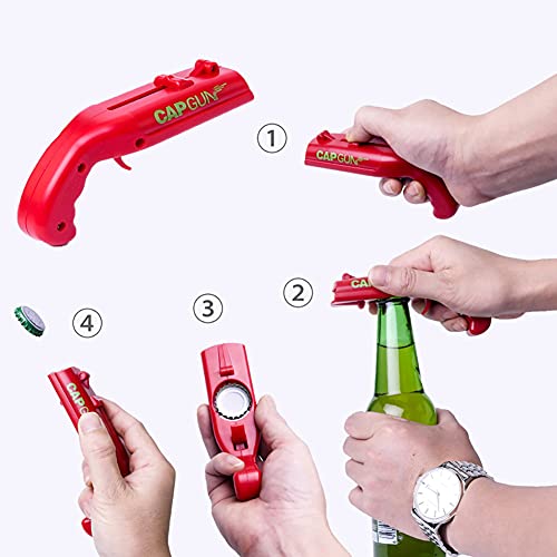 Zhioudz Cap Gun Launcher Openers Bierfles Cap Gun, Beer Bottle Cap Gun Toy Gun, Bottle Cap Gun Opener Voor Thuis Binnen… - Afbeelding 6